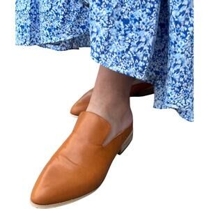 NEW KB SHOES women's leather mules in tan